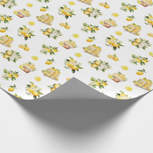 Mittelmeer Sommerlemon Muster Geschenkpapier (Ecke)
