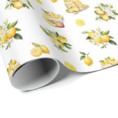 Mittelmeer Sommerlemon Muster Geschenkpapier (Rolleneckpunkt)