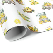 Mittelmeer Sommerlemon Muster Geschenkpapier (Rolleneckpunkt)