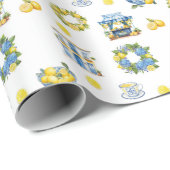 Mittelmeer Sommerlemon Muster Geschenkpapier (Rolleneckpunkt)