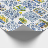 Mittelmeer Sommerlemon Muster Geschenkpapier (Ecke)