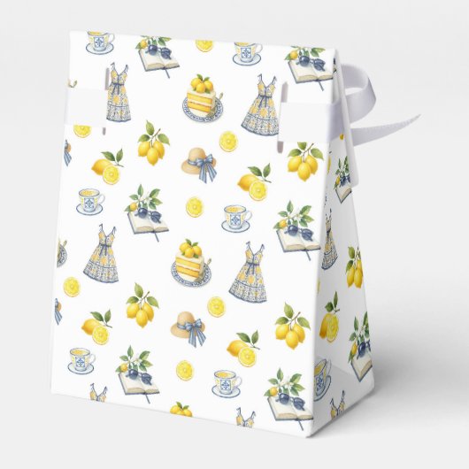 Mittelmeer Sommerlemon Muster Geschenkschachtel (Rückseite)