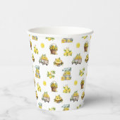 Mittelmeer Sommerlemon Muster Pappbecher (Rechts)