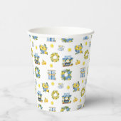 Mittelmeer Sommerlemon Muster Pappbecher (Rechts)