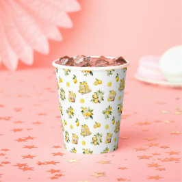 Mittelmeer Sommerlemon Muster Pappbecher