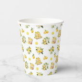 Mittelmeer Sommerlemon Muster Pappbecher (Vorderseite)