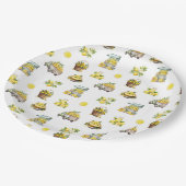 Mittelmeer Sommerlemon Muster Pappteller (Schrägansicht)