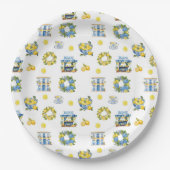 Mittelmeer Sommerlemon Muster Pappteller (Vorderseite)