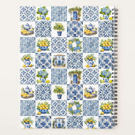 Mittelmeer Sommerlemon Muster Planer (Rückseite)