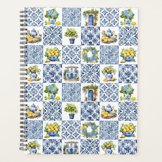 Mittelmeer Sommerlemon Muster Planer (Vorderseite)