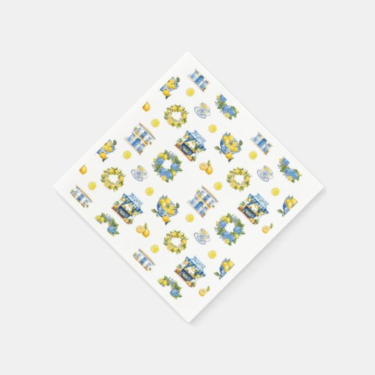 Mittelmeer Sommerlemon Muster Serviette (Ecke)