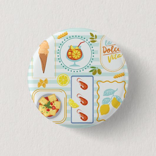 Mittelmeer-Sommerstimmung Button (Vorderseite)