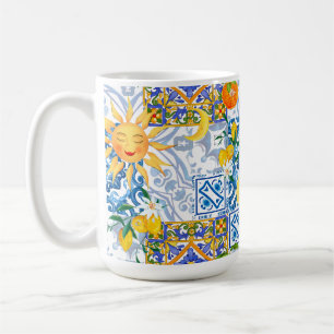 Mittelmeer-Sonne, Blumen, Zitrone, Halbmond, Kaffeetasse