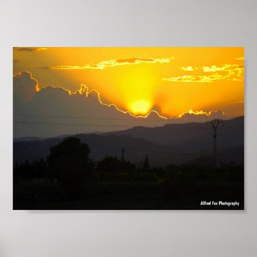 Mittelmeer-Sonnenuntergang Poster (Vorne)