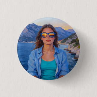 Mittelmeer-Sonnenuntergangsreflexionen – Moderne K Button