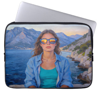 Mittelmeer-Sonnenuntergangsreflexionen – Moderne K Laptopschutzhülle