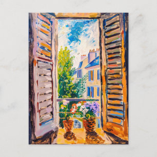 Mittelmeer-Stadtlandschaft durch offene Terrassent Postkarte