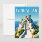 Mittelmeer-Stufen Gibraltar Postkarte (Vorne/Hinten)