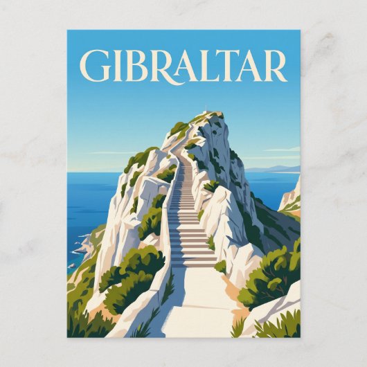 Mittelmeer-Stufen Gibraltar Postkarte (Vorderseite)