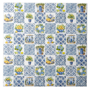 Mittelmeer Summer Lemon Muster Keramik Tile Fliese