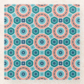 Mittelmeer Summer Vibes Geometric Muster Glasuntersetzer (Vorderseite)