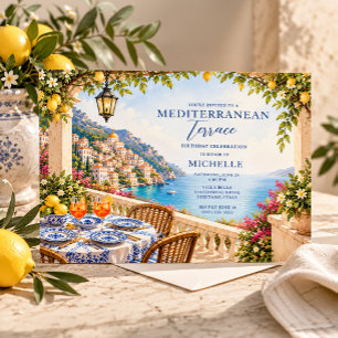Mittelmeer-Terrasse Amalfi Italienischer Geburtsta Einladung