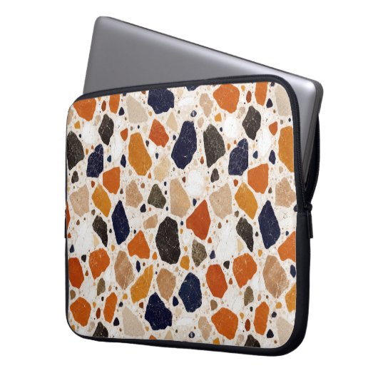 Mittelmeer-Terrazzo-Abstraktdesign Laptopschutzhülle (Vorderseite Links)
