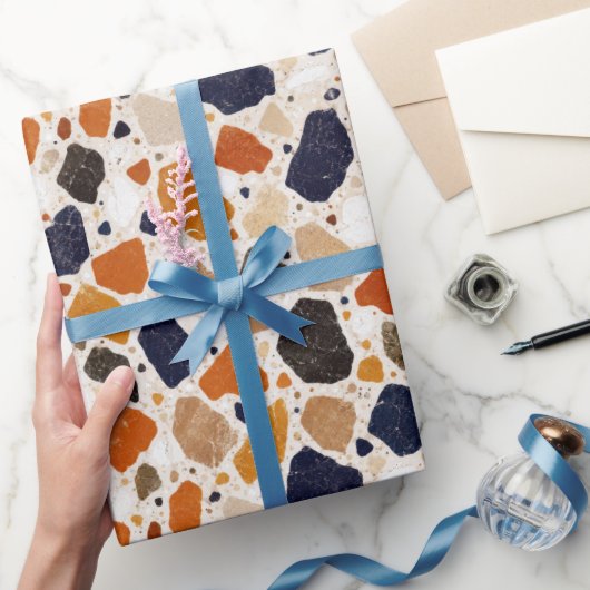 Mittelmeer-Terrazzo-Abstraktes Design Geschenkpapier (Schenken)