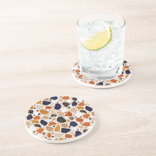 Mittelmeer-Terrazzo-Abstraktes Design Getränkeuntersetzer (Seite)