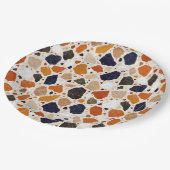 Mittelmeer-Terrazzo-Abstraktes Design Pappteller (Schrägansicht)