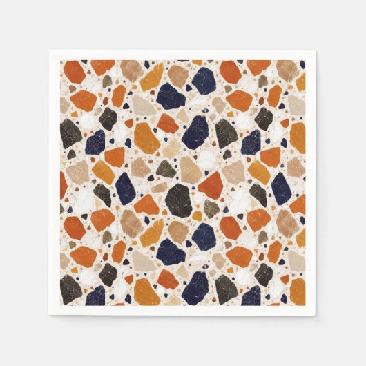 Mittelmeer-Terrazzo-Abstraktes Design Serviette (Vorderseite)