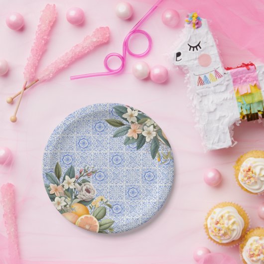 Mittelmeer-Tile-Brautparty Pappteller (Party)