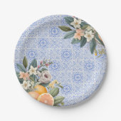 Mittelmeer-Tile-Brautparty Pappteller (Vorderseite)