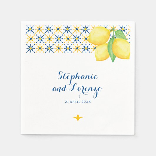 Mittelmeer-Tile-Wasserfarben Serviette (Vorderseite)