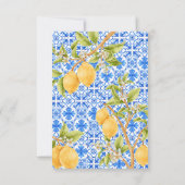 Mittelmeer Tiles Italien Lemon Brautparty Dankeskarte (Rückseite)