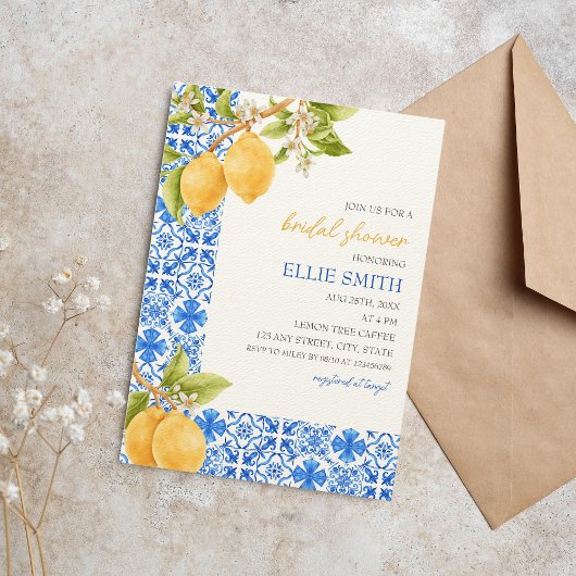 Mittelmeer Tiles Italien Lemon Brautparty Einladung