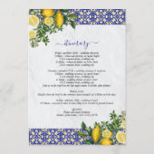 Mittelmeer Tiles Lemon Hochzeitreise Programm (Rückseite)