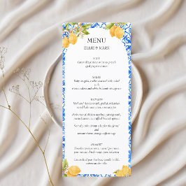 Mittelmeer Tiles Lemon Italien Amalfi Küste Menükarte