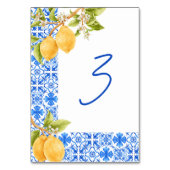 Mittelmeer Tiles Lemons Italien einzigartig Tischnummer (Vorderseite)