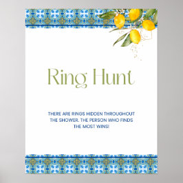 Mittelmeer Tiles Ring Hunt Brautparty Poster