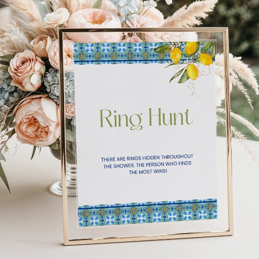 Mittelmeer Tiles Ring Hunt Brautparty Poster