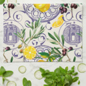 Mittelmeer, toskanischer Stil, Oliven, Muster Geschirrtuch (Gefaltet)