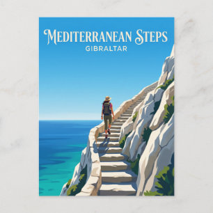 Mittelmeer-Treppe, Oberer Felsen, Gibraltar Postkarte