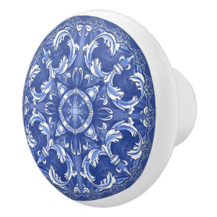 Mittelmeer-Tribal-Delfter Blau Azulejo Portugiesis Keramikknauf