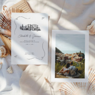 Mittelmeer-Villa-Veranstaltungsort-Skizze Hochzeit