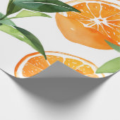 Mittelmeer-Wasserfarben-Zitrusorange Geschenkpapier (Ecke)