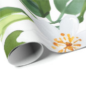 Mittelmeer-Wasserfarben-Zitrusorange Geschenkpapier (Rolleneckpunkt)