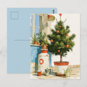 Mittelmeer-Weihnachtsbaum auf dem Dach Postkarte (Vorne/Hinten)