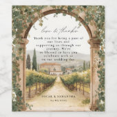 Mittelmeer-Weingut-Hochzeit Weinetikett (Einzelnes Label)