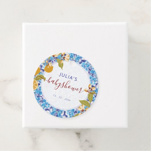 Mittelmeer-Zitrone Amalfi-Küste Baby Shower Geschenkanhänger (Beispiel)